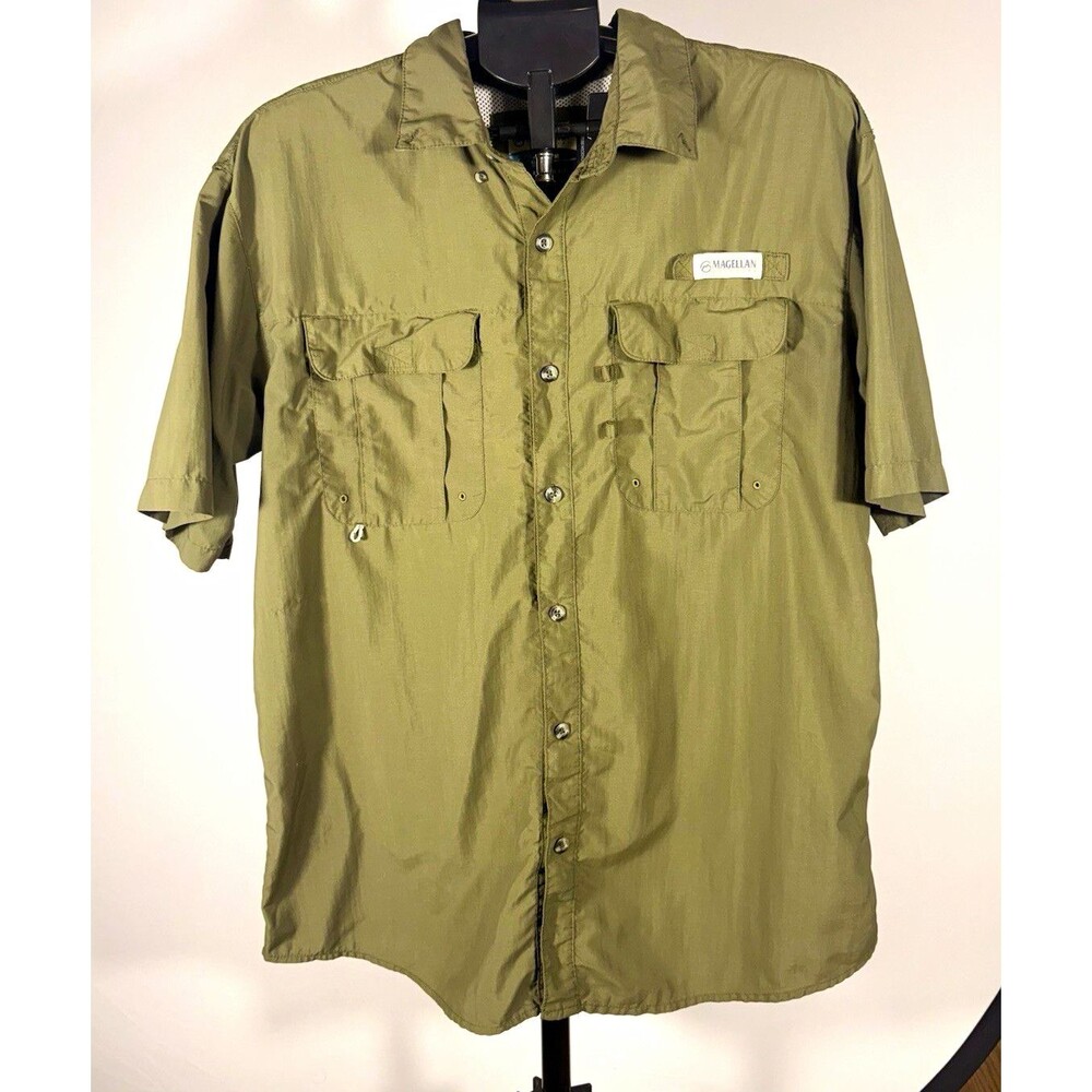 Magellan Outdoors Fish Gear Laguna Madre Men's M Green Relaxed Fishing Shirt